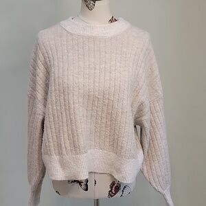 SINCERELY JULES oversized two tone cable knit sweater. Size is Large.